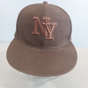 Epoch USA Trading New York Fitted Hat Brown Embroidered NY Size 6 3/4 - 6 7/8